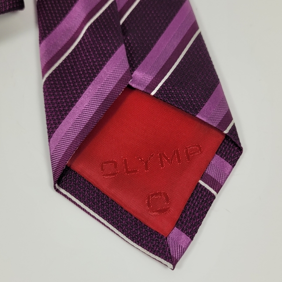 OLYMP | 100% silk handmade striped tie - Picture 4 of 7